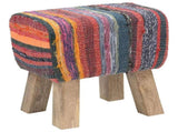 Bench 40 x 30 x 45 cm Real Leather Multicolour 42042103