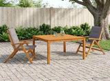 3-Piece Garden Dining Set 3 pcs Natural Solid Acacia Wood 3434609