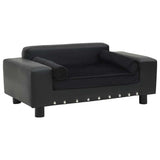 170954 Dog Sofa Black 81x43x31 cm Plush and Faux Leather