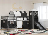 Kids'Loft Bed Frame Black 100 x 200 cm Metal 42020876