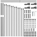 Garden Fence Grey 1020 x 100 cm Powder-Coated Steel 3360119