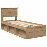 Bed Frame Artisian Oak 75 x 190 cm Solid Pine Wood 3410671