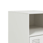 ZNTS Bedside Cabinet White 34.5x39x62 cm Steel 841773