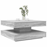 Coffee Table 360-Degree Rotatable Grey Sonoma 70x70x34.5 cm 858484