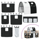 Kids' Loft Bed with Tunnel without Mattress White&Black 80x200cm 3206982