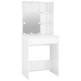 Dressing Table with LED High Gloss White 60x40x140 cm 808834