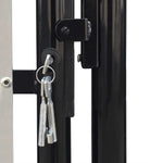 Black Single Door Fence Gate 100 x 150 cm 141685