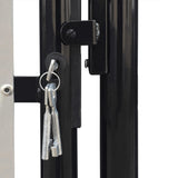Black Single Door Fence Gate 100 x 150 cm 141685