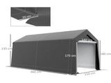 3.6 x 2.1m Portable Outdoor Shed, with Window - Dark Grey T3398P323922