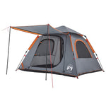 ZNTS Camping Tent Dome 4-Person Grey and Orange Quick Release 4004145