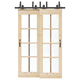 Sliding Door Hardware Kit 152,5 cm Steel Black 3295731