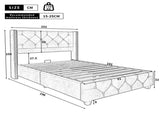 Upholstered bed,Single Bed-3ft ,With slatted frame and headboard, Button Rivet N606P243925G