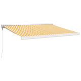 Retractable Awning Yellow and White 3.5x2.5 m Fabric and Aluminium 3154532