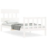 Bed Frame without Mattress White Single Solid Wood Pine 3193302