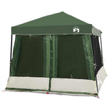 Camping Tent Set Folding 2 pcs Green Taffeta and Fabric 3337176
