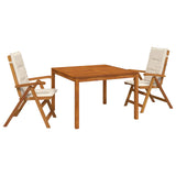 3-Piece Garden Dining Set 3 pcs Natural Solid Acacia Wood 3434608