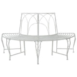 Tree Bench 4-Seater 160 x 80 x 89 cm Steel Antique White 42029520