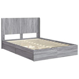 Bed Frame with Storage and Headboard Grey Sonoma 140 x 200 cm 3414024