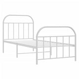 Metal Bed Frame without Mattress with Footboard White 90x190cm 353694