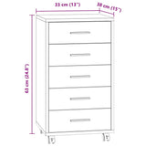 Drawer Cabinet with Castors Black Engineered Wood 342671