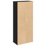 Bathroom Cabinet with Roll Holder Black 39x22x90 cm 858525