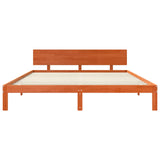 Bed Frame with Headboard Wax Brown 180 x 200 cm Solid Pine Wood 863986