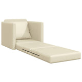 Floor Sofa Bed with Cushion Cream 74 x 77 x 81 cm Faux leather 4106631