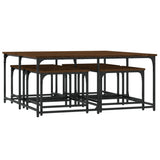 Nesting Coffee Tables 5 pcs Brown Oak Engineered Wood 835338