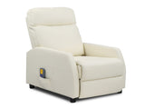 PU With 6-Point Massage Heating Function Recliner Cream White 67428533