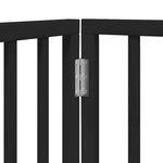 Dog Gate with Door Foldable 15 Panels Black 750 cm Poplar Wood 3155543