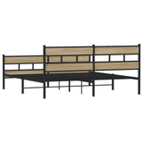 Metal Bed Frame without Mattress Sonoma Oak 183x213 cm 3308473