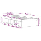Bed Frame without Mattress Old Wood 75x190 cm Engineered Wood 3329309