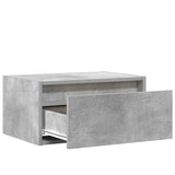 ZNTS Wall-mounted Bedside Cabinet with LED Lights Concrete Grey 860217