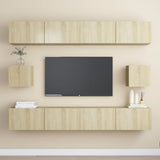 6 Piece TV Cabinet Set Sonoma Oak Engineered Wood 3078999