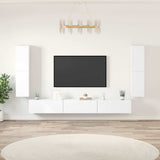 7 Piece TV Cabinet Set White Engineered Wood 3114302