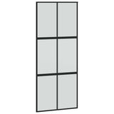 Sliding Door with Hardware Set Black 90x205 cm Tempered Glass 3375961