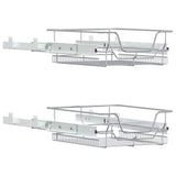 Pull-Out Wire Baskets 2 pcs Silver 45 cm 358372