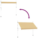 Manual Retractable Awning 350 cm Yellow and Blue Stripes 43229