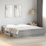Bed Frame with Drawers without Mattress Grey Sonoma 140x200 cm 3280298