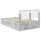 Bed Frame Concrete Grey 137 x 203 cm Engineered Wood 3408770
