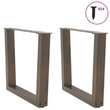 Coffee Table Legs V-Shape 2 pcs Natural Steel 60x cm Steel 4012635