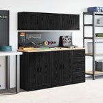 ZNTS Garage Wall Cabinets 2 pcs Black Engineered Wood 860646