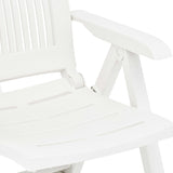 Garden Chair Set of 2 White Plastic Medium Foldable 48766