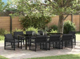Garden Dining Set 9 pcs Black Poly Rattan 3380624