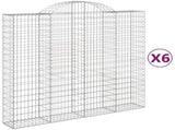 Arched Gabion Baskets 6 pcs 200x50x180/200 cm Galvanised Iron 3146408
