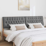 Upholstered Headboard Dark Grey 200 cm Solid Pine Wood 879320