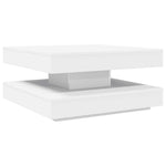 ZNTS Coffee Table 360-Degree Rotatable White 70x70x34.5 cm 858479