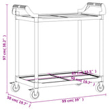 ZNTS 2-Tier Trolley Black 99x50x97 cm Aluminium 30324