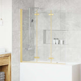 Shower Enclosure Gold 130 x 138 cm ESG Glass and Aluminium 42018541