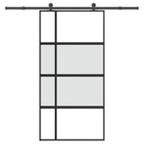 Sliding Door with Hardware Set 102.5x205 cm Tempered Glass and Aluminium 3333036